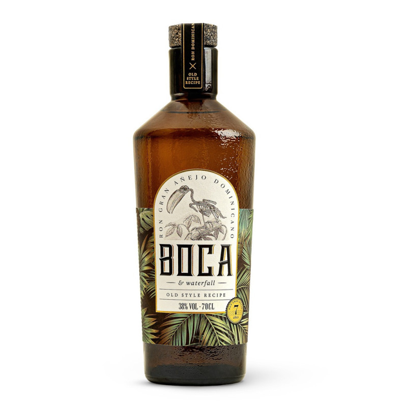 Botella Ron BOCA & WATERFALL Gran Añejo 70 cl "New Edition" (Premio de Diseño Pentawards 2024)