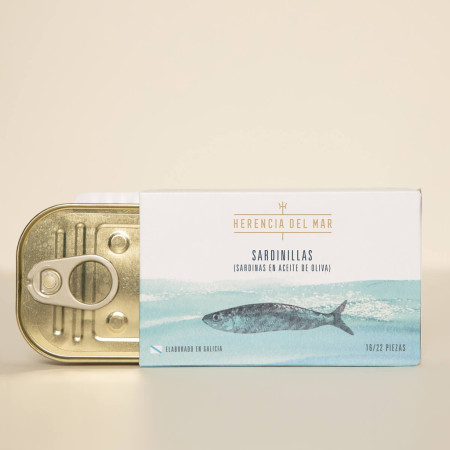 Lata Sardinillas en Aceite de Oliva 16/22 Piezas RR-115 HERENCIA DEL MAR (Elaborado en Galicia) Gourmet