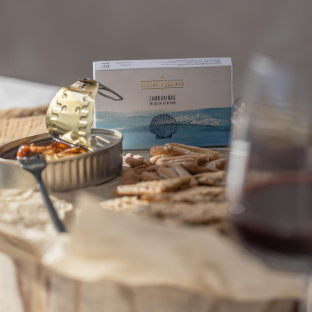 Lata Zamburiñas en Salsa de Vieira 10/14 Piezas OL-120 HERENCIA DEL MAR (Rías Gallegas) Gourmet