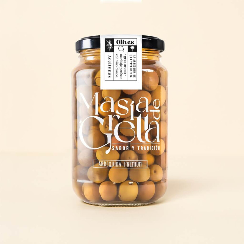 Tarro Aceitunas Arbequina Premium 370 g Neto MASÍA DE GRETTA