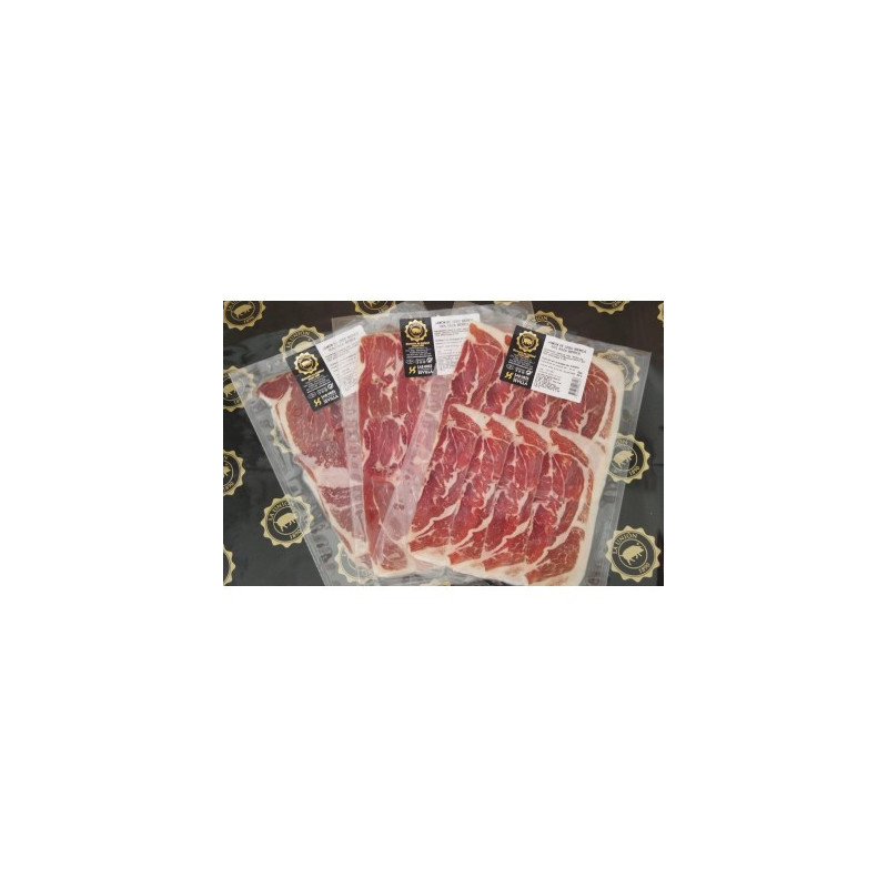 Sobre de Jamón de Cebo Ibérico 50% raza ibérica cortado a Mano 100gr.