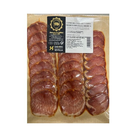 CAÑA DE LOMO DE CEBO DE CAMPO IBERICO 50% RAZA IBERICA LONCH. 100 g.