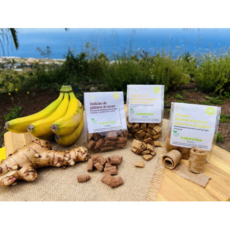 Mousse deshidratada de plátano y jengibre