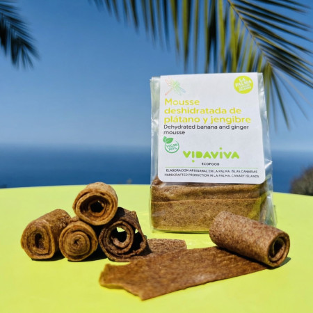 Mousse deshidratada de plátano y jengibre